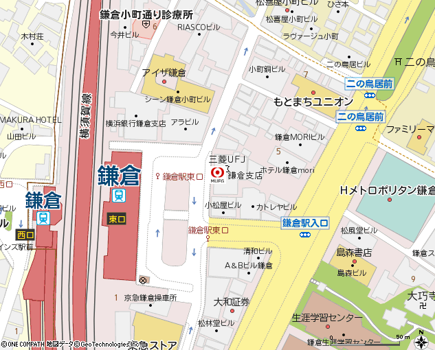 鎌倉支店付近の地図